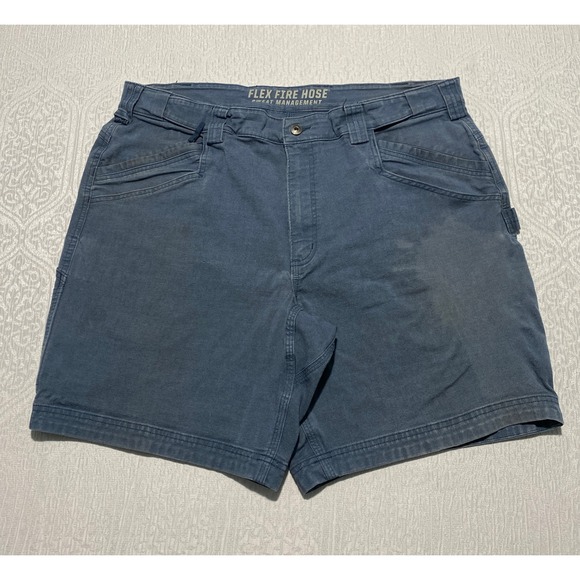 Duluth Trading Co Flex Fire Hose Relaxed Fit Blue Cargo Work Shorts Mens 40 - Picture 2 of 14
